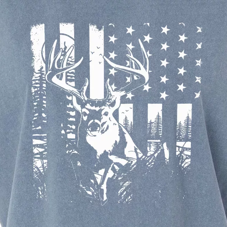 Hunting US Flag Deer Elk Buck Camoflage Hunter Dad Gift Garment-Dyed Women's Muscle Tee