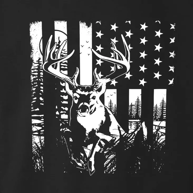 Hunting Us Flag Deer Elk Buck Camoflage Hunter Dad Gift Toddler Hoodie