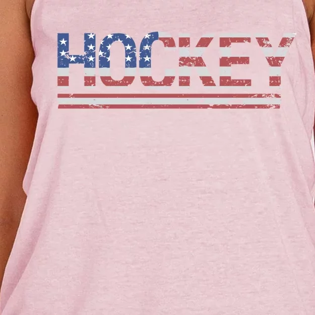 Hockey Usa Flag Cool Gift Women's Knotted Racerback Tank