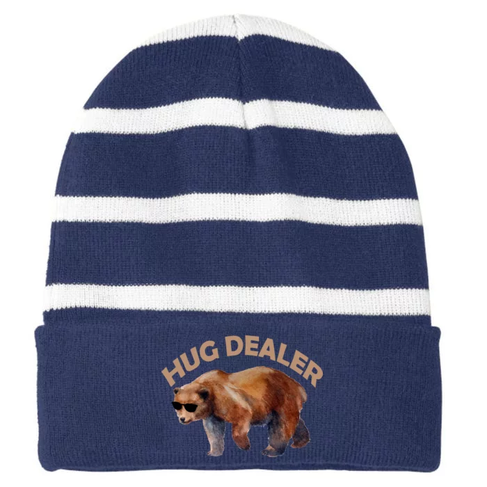 Hug Dealer Gangster Bear Striped Beanie with Solid Band