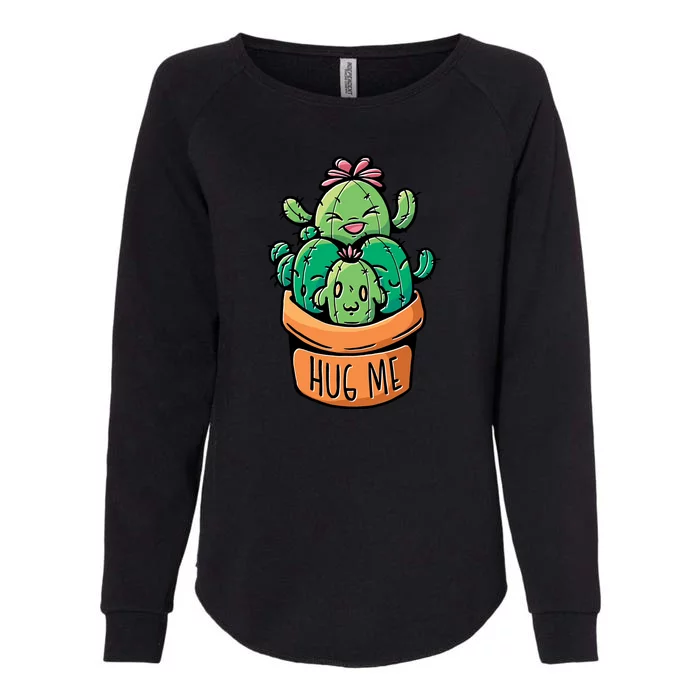 Hug Me Cactus Womens California Wash Sweatshirt