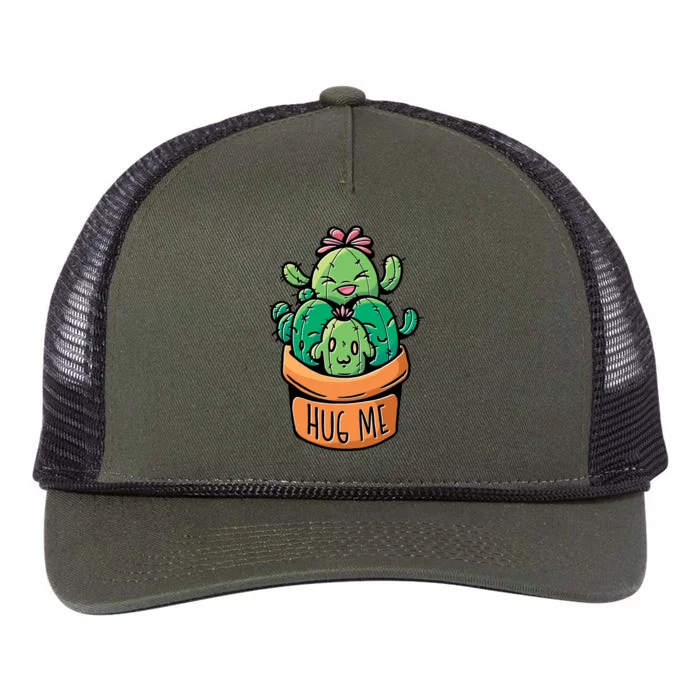 Hug Me Cactus Retro Rope Trucker Hat Cap