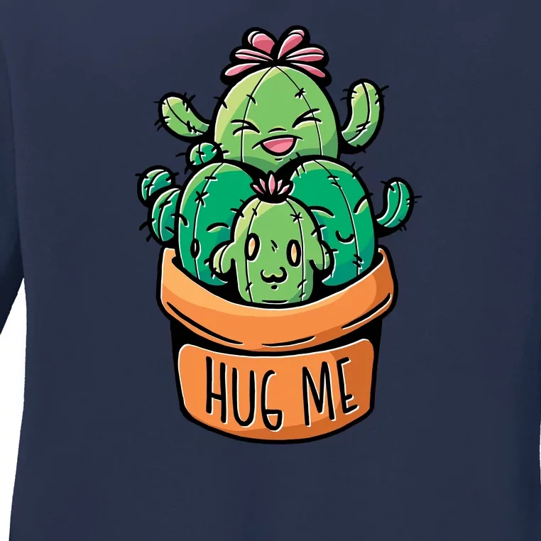 Hug Me Cactus Ladies Long Sleeve Shirt