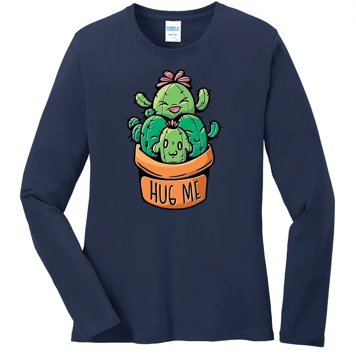 Hug Me Cactus Ladies Long Sleeve Shirt