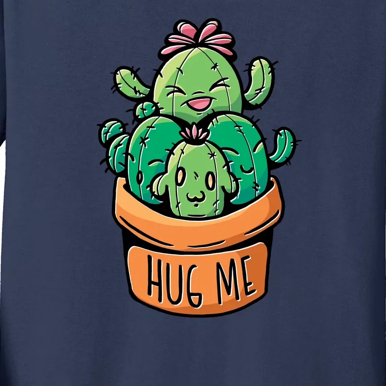 Hug Me Cactus Kids Long Sleeve Shirt