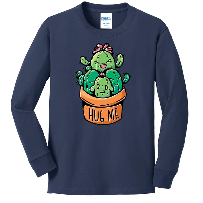 Hug Me Cactus Kids Long Sleeve Shirt