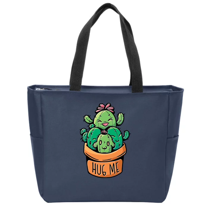 Hug Me Cactus Zip Tote Bag