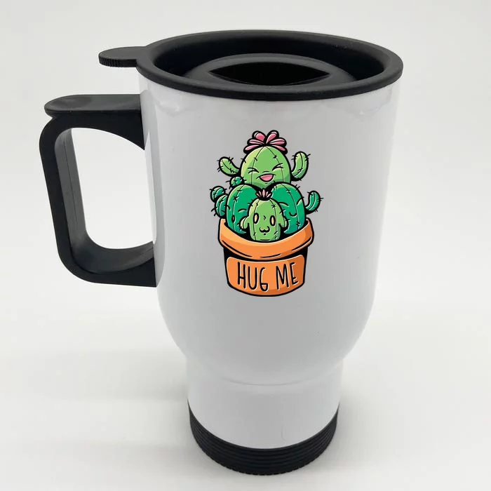 Hug Me Cactus Front & Back Stainless Steel Travel Mug