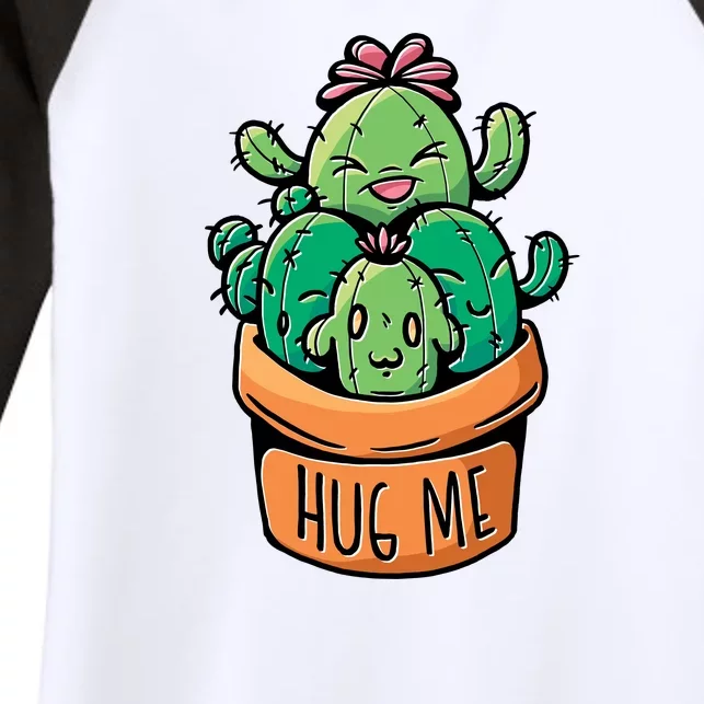 Hug Me Cactus Women's Tri-Blend 3/4-Sleeve Raglan Shirt