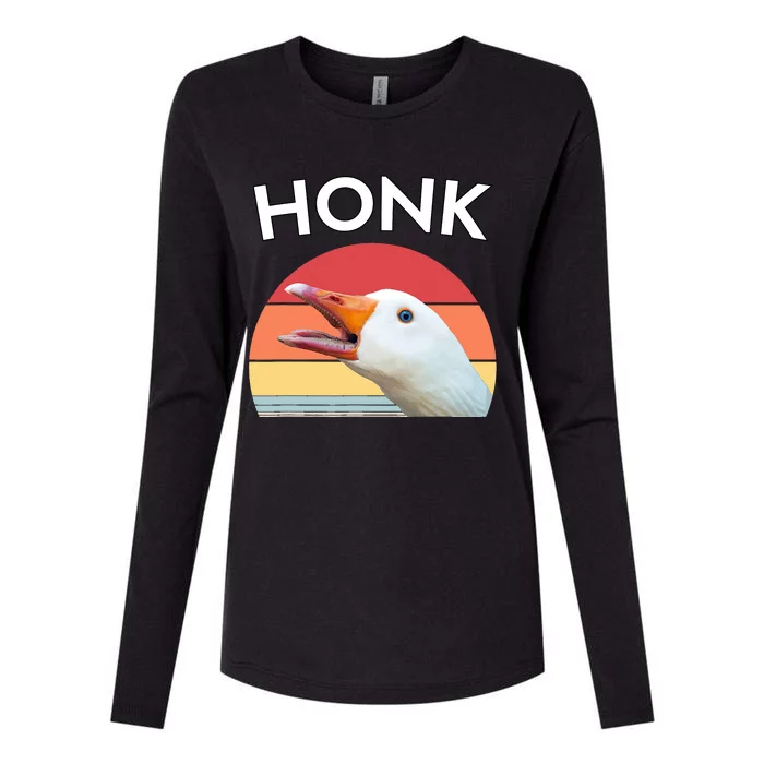 HONK UNTITLED GOOSE MEME RETRO VINTAGE Womens Cotton Relaxed Long Sleeve T-Shirt