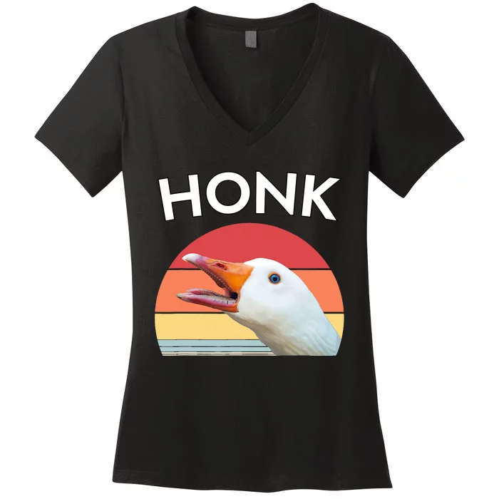 HONK UNTITLED GOOSE MEME RETRO VINTAGE Women's V-Neck T-Shirt