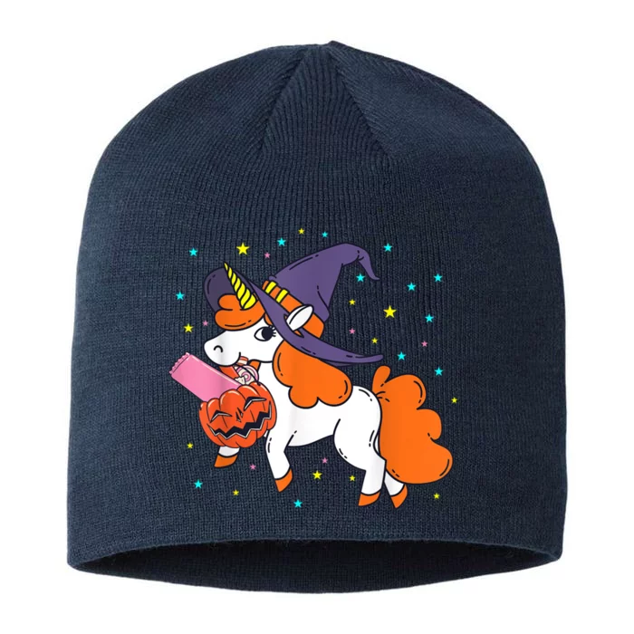 Halloween Unicorn Girls Witchy Unicorn Halloween 8 1/2in Sustainable Knit Beanie