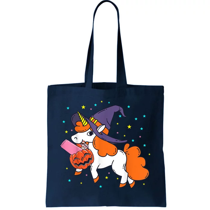 Halloween Unicorn Girls Witchy Unicorn Halloween Tote Bag