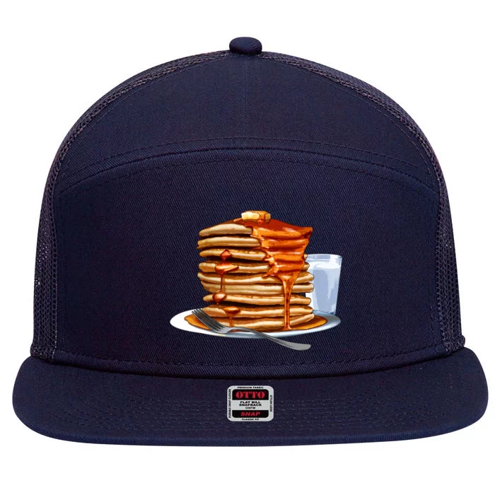 Huge Pancake Stack 7 Panel Mesh Trucker Snapback Hat