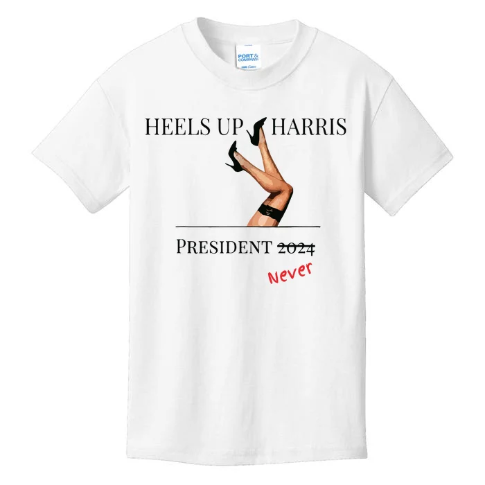 Heels Up Harris President 2024 Never Kids T-Shirt