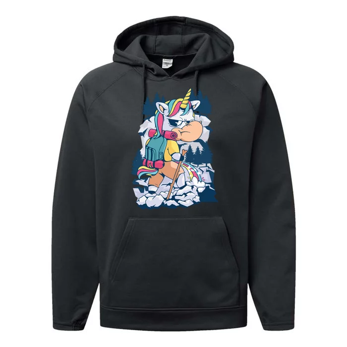 Hiking Unicorn Performance Fleece Hoodie