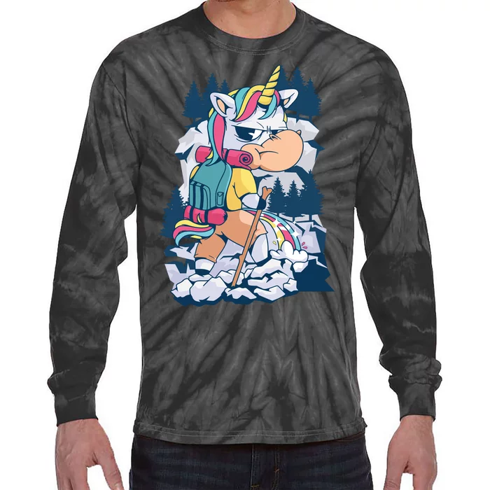 Hiking Unicorn Tie-Dye Long Sleeve Shirt