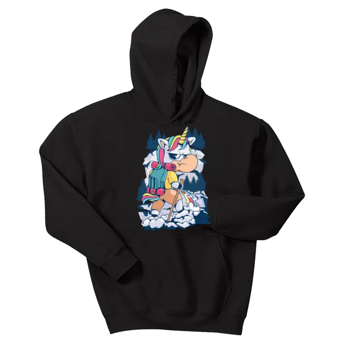 Hiking Unicorn Kids Hoodie