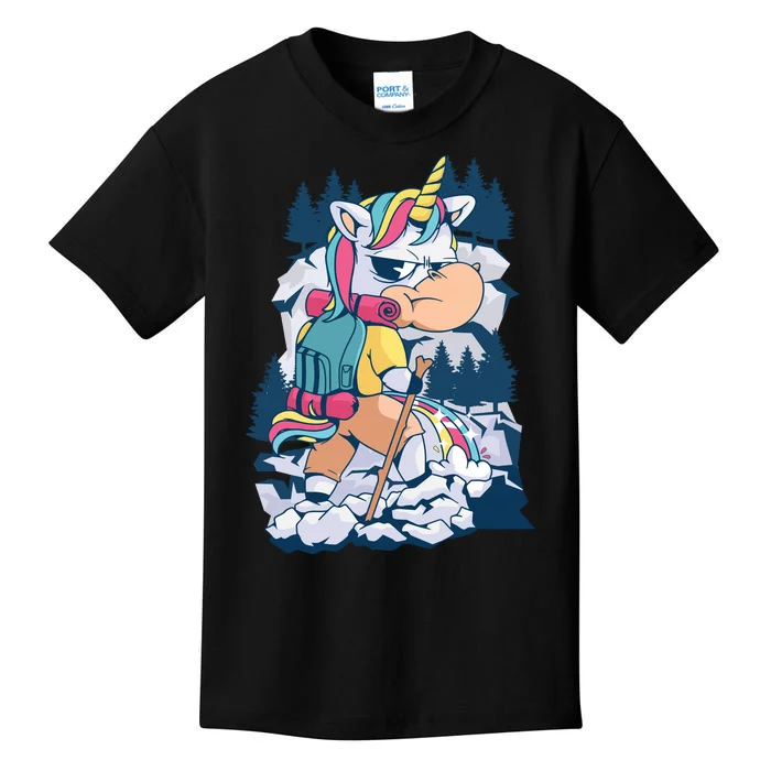 Hiking Unicorn Kids T-Shirt