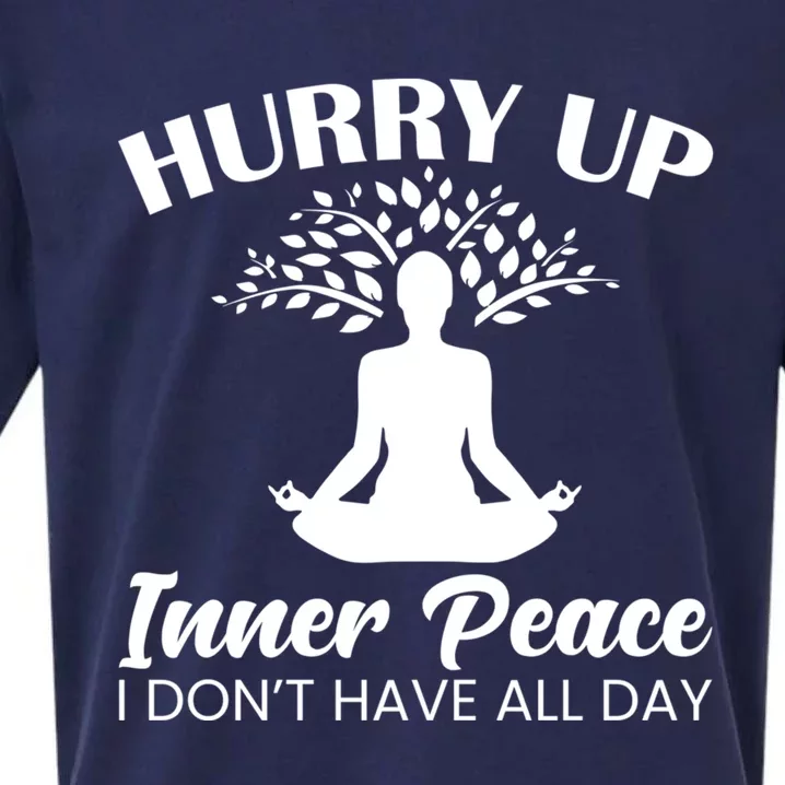 Hurry Up Inner Peace Yoga Cute Gift Sueded Cloud Jersey T-Shirt