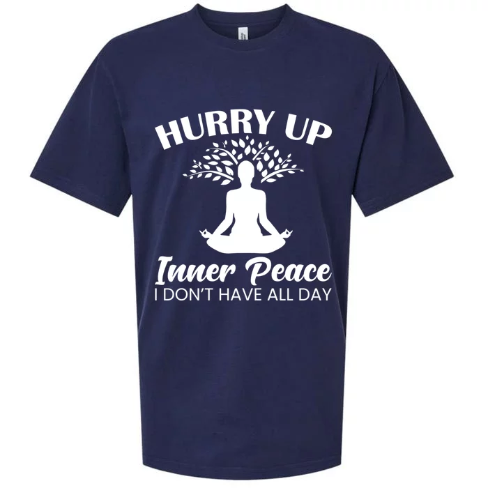 Hurry Up Inner Peace Yoga Cute Gift Sueded Cloud Jersey T-Shirt