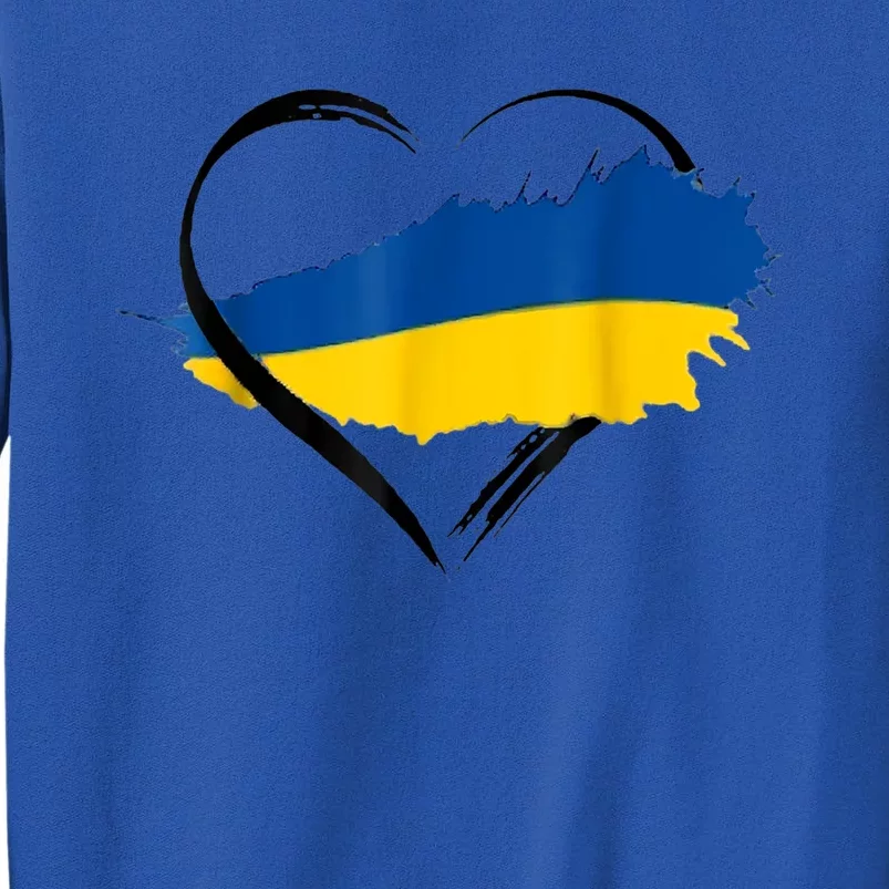 Heart Ukraine I Stand With Ukraine Ukrainian Flag Gift Tall Sweatshirt