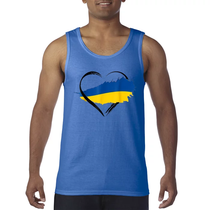 Heart Ukraine I Stand With Ukraine Ukrainian Flag Gift Tank Top