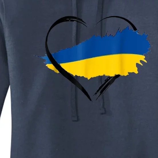 Heart Ukraine I Stand With Ukraine Ukrainian Flag Gift Women's Pullover Hoodie