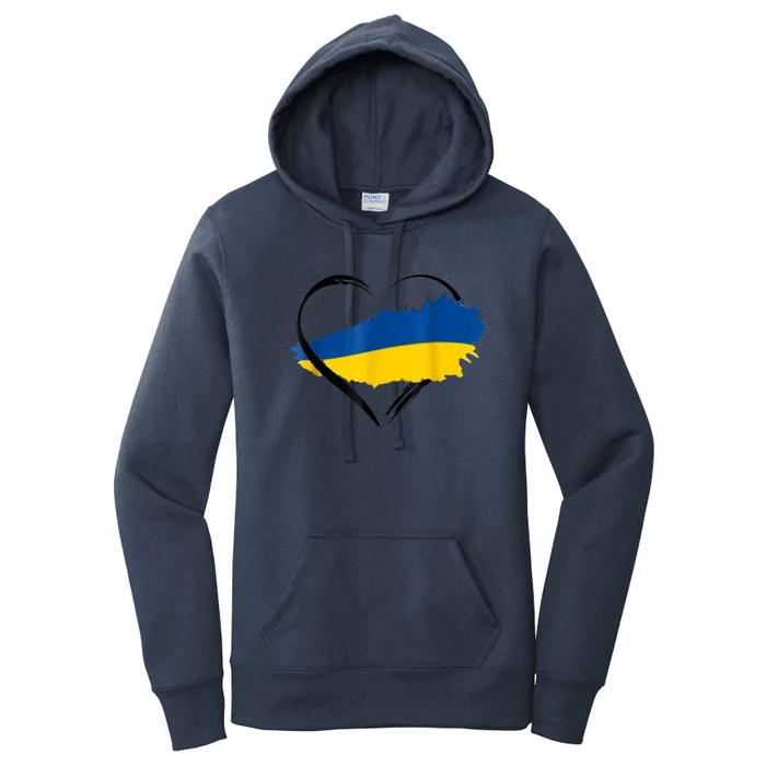 Heart Ukraine I Stand With Ukraine Ukrainian Flag Gift Women's Pullover Hoodie