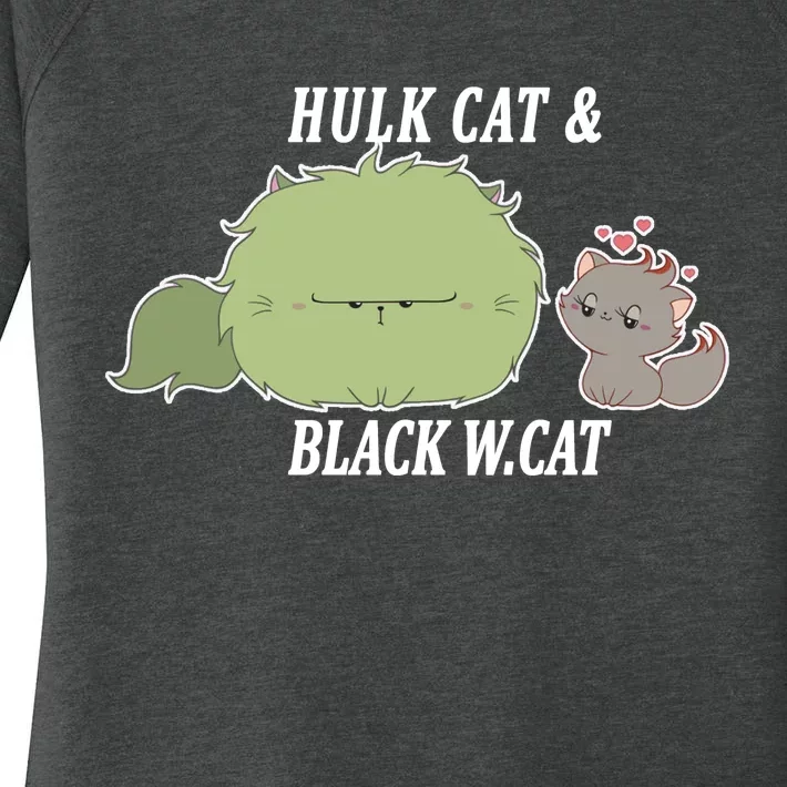 Hulk Cat Black W. Cat Women's Perfect Tri Tunic Long Sleeve Shirt