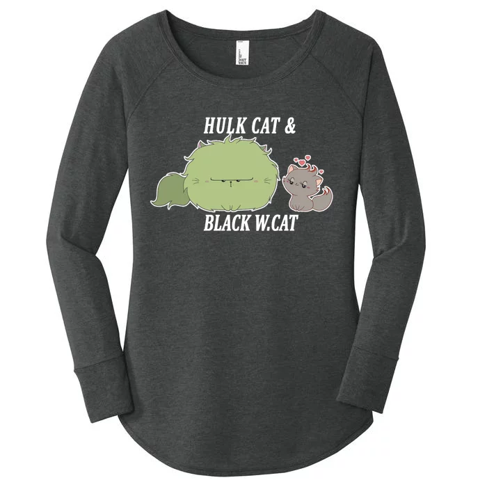 Hulk Cat Black W. Cat Women's Perfect Tri Tunic Long Sleeve Shirt