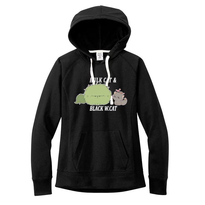 Hulk Cat Black W. Cat Women's Fleece Hoodie