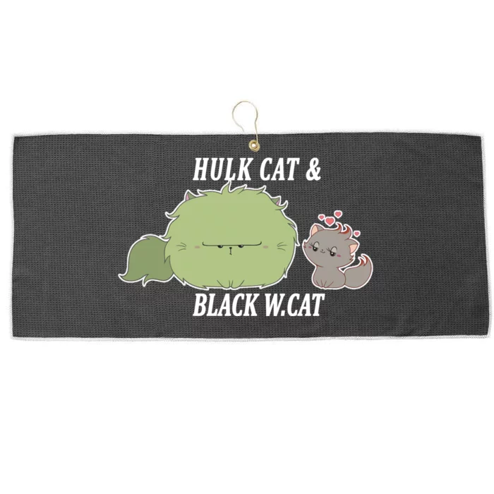 Hulk Cat Black W. Cat Large Microfiber Waffle Golf Towel