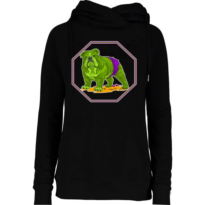 Hulk Green Dog Womens Funnel Neck Pullover Hood