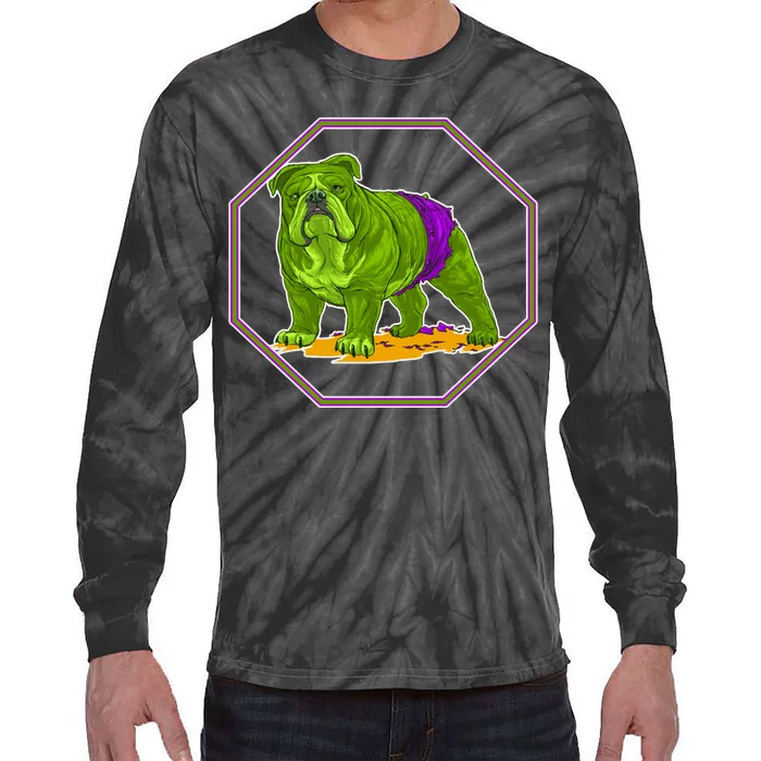 Hulk Green Dog Tie-Dye Long Sleeve Shirt