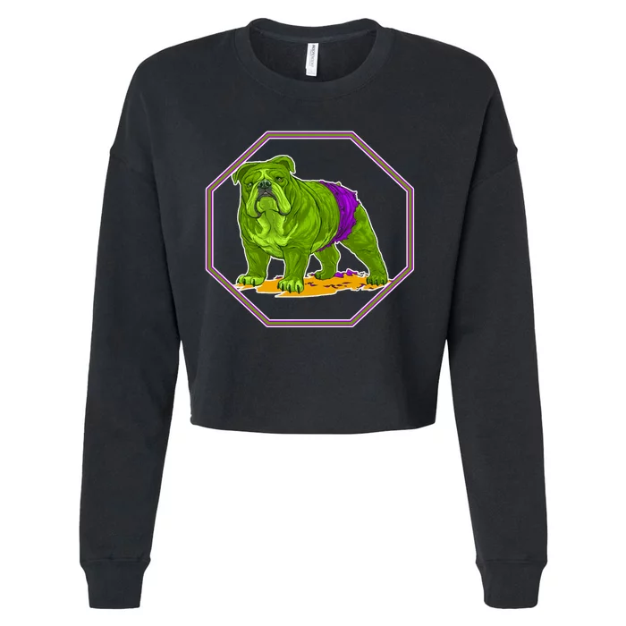 Hulk Green Dog Cropped Pullover Crew