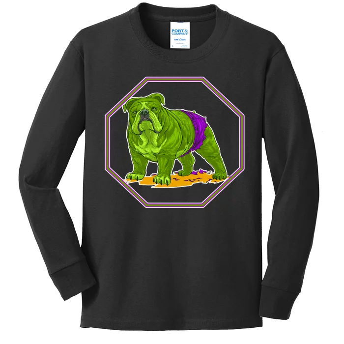 Hulk Green Dog Kids Long Sleeve Shirt