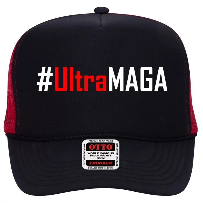 Hashtag Ultra MAGA USA United States Of America High Crown Mesh Trucker Hat