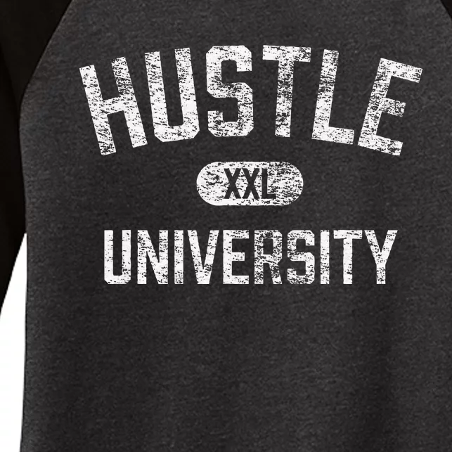 Hustle University Motivational Design For Hustlers Women's Tri-Blend 3/4-Sleeve Raglan Shirt