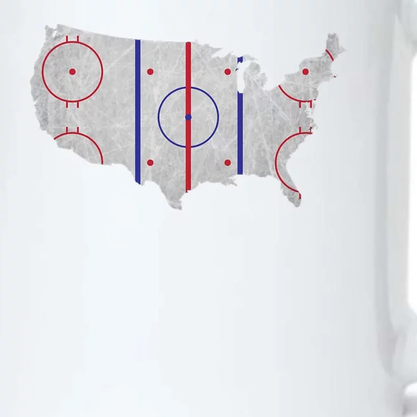 Hockey USA Map Black Color Changing Mug