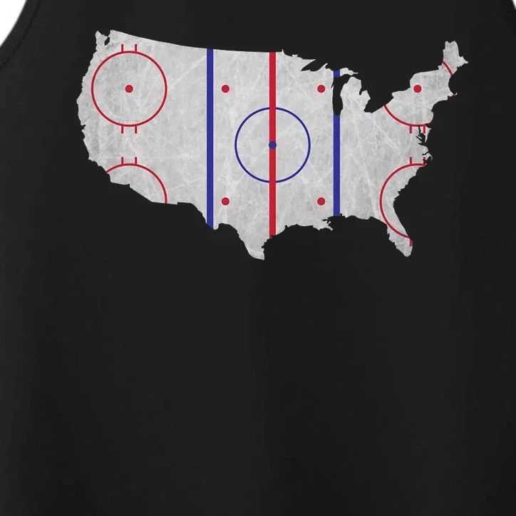 Hockey USA Map Performance Tank