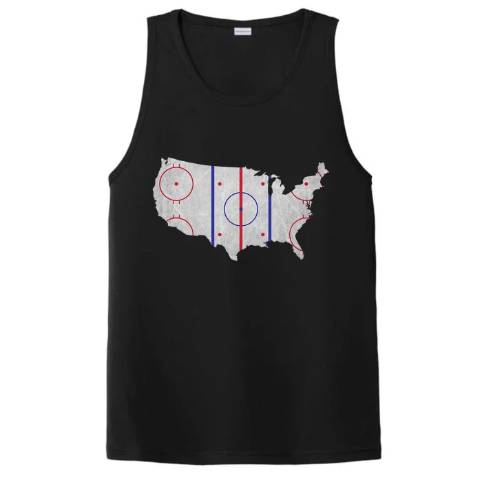 Hockey USA Map Performance Tank