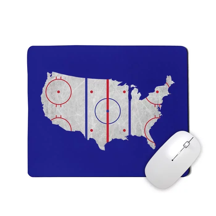 Hockey USA Map Mousepad