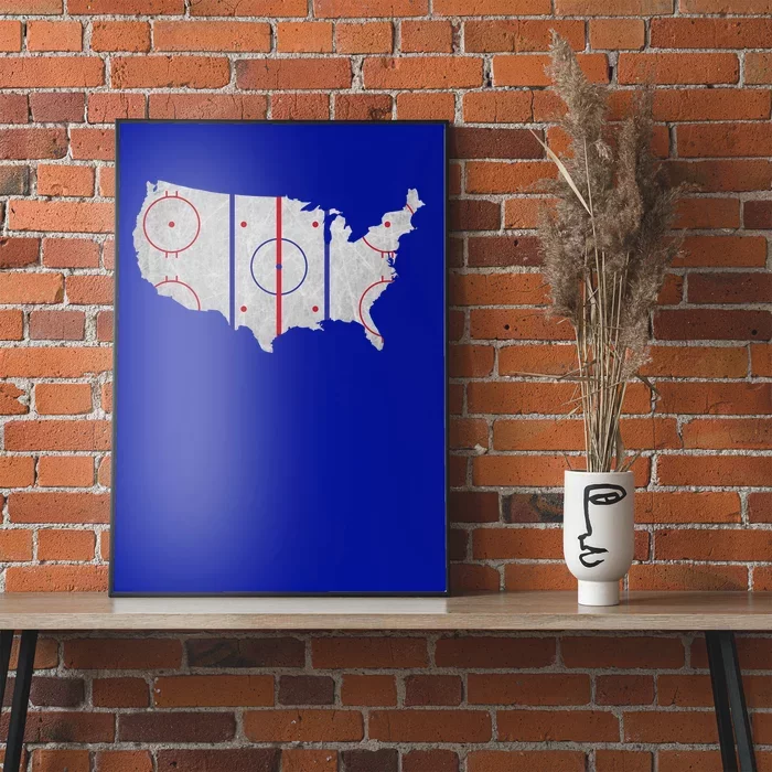 Hockey USA Map Poster