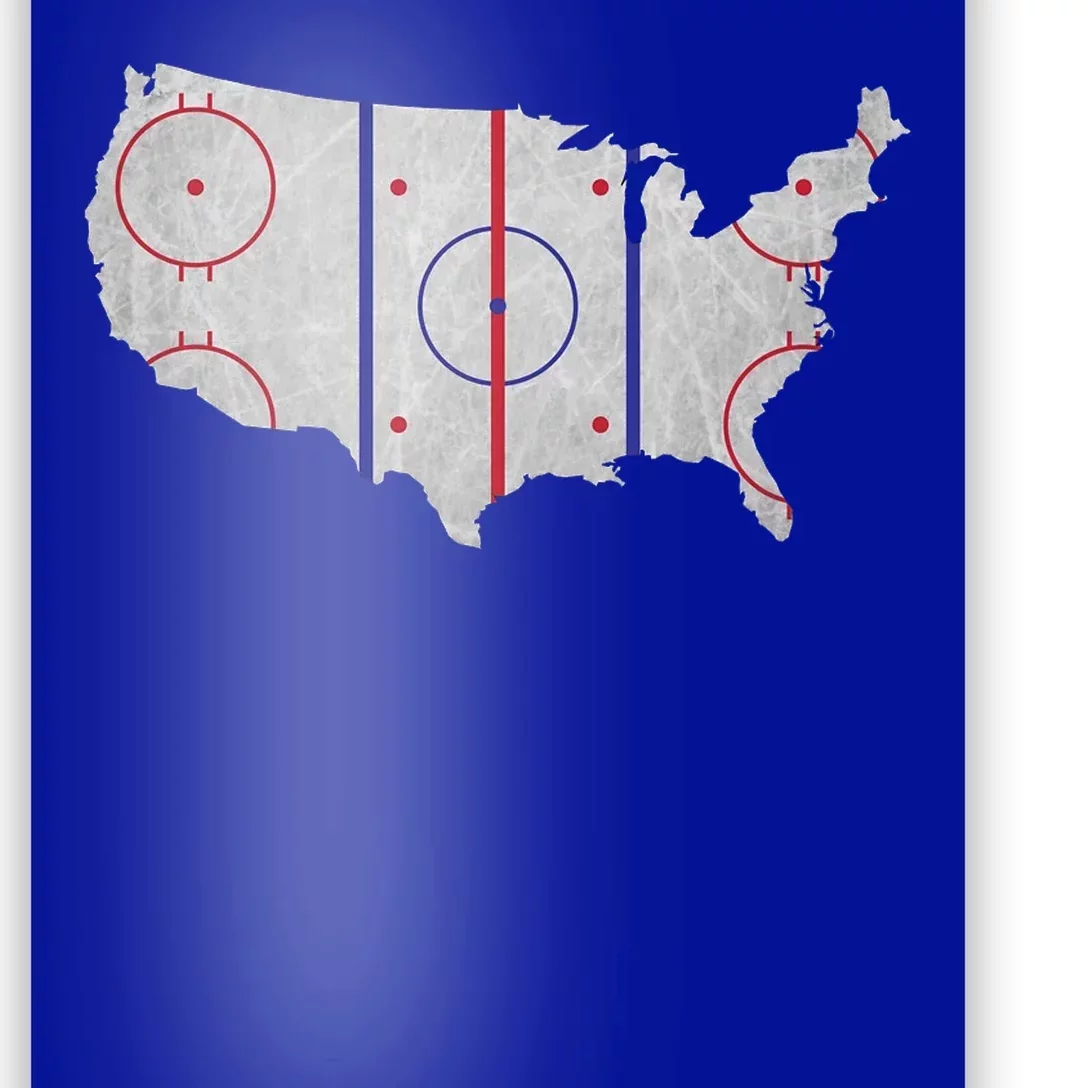 Hockey USA Map Poster