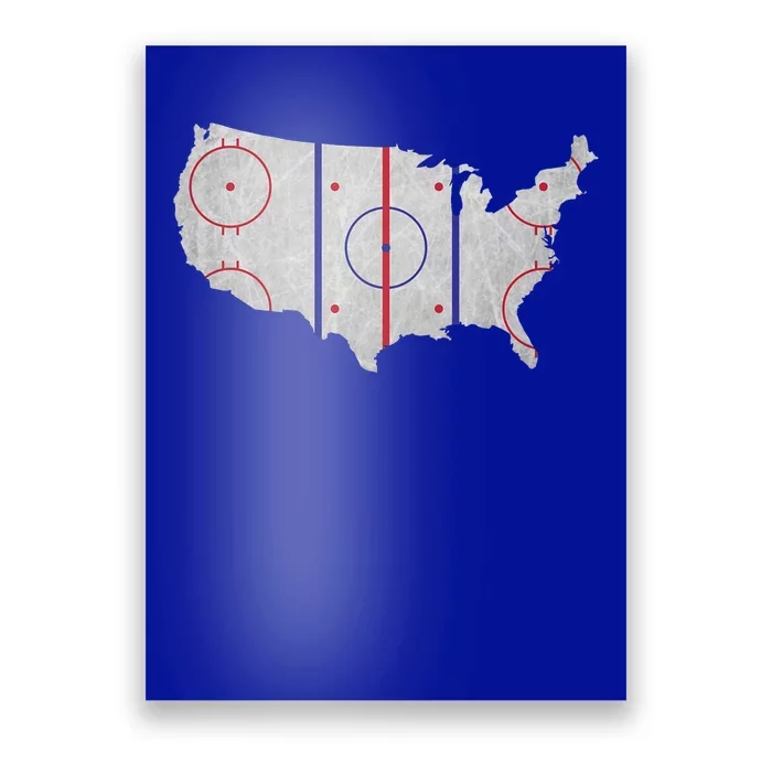 Hockey USA Map Poster