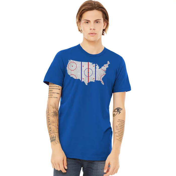 Hockey USA Map Premium T-Shirt