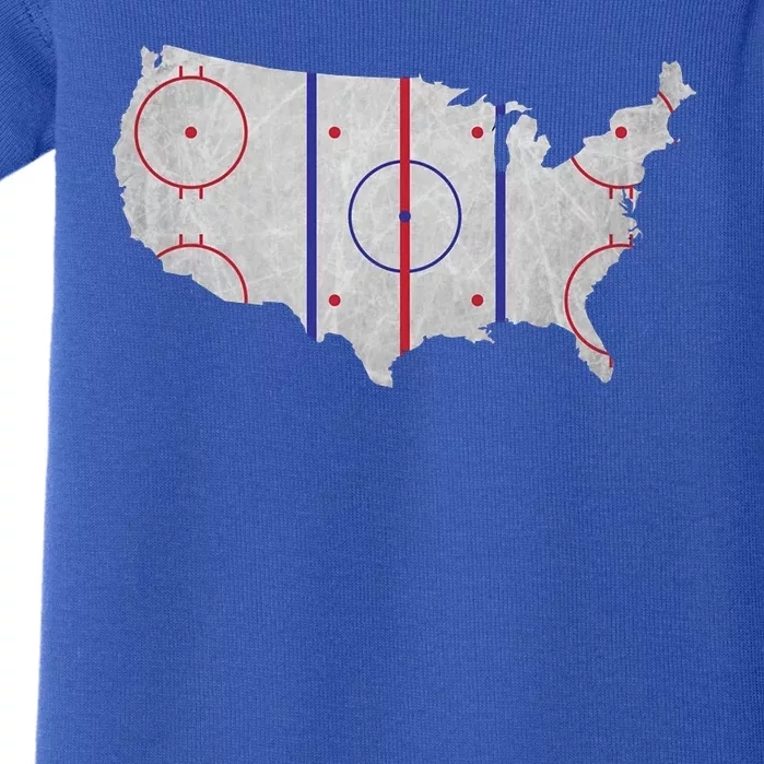 Hockey USA Map Baby Bodysuit