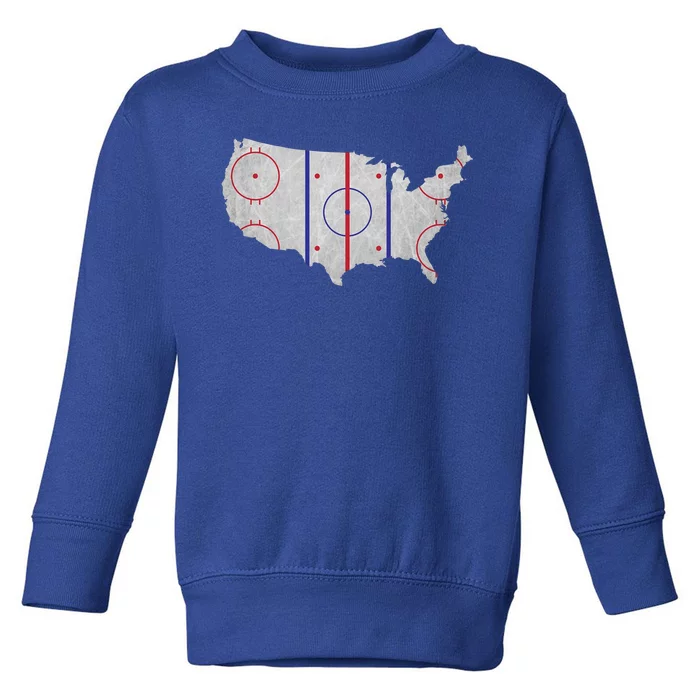 Hockey USA Map Toddler Sweatshirt