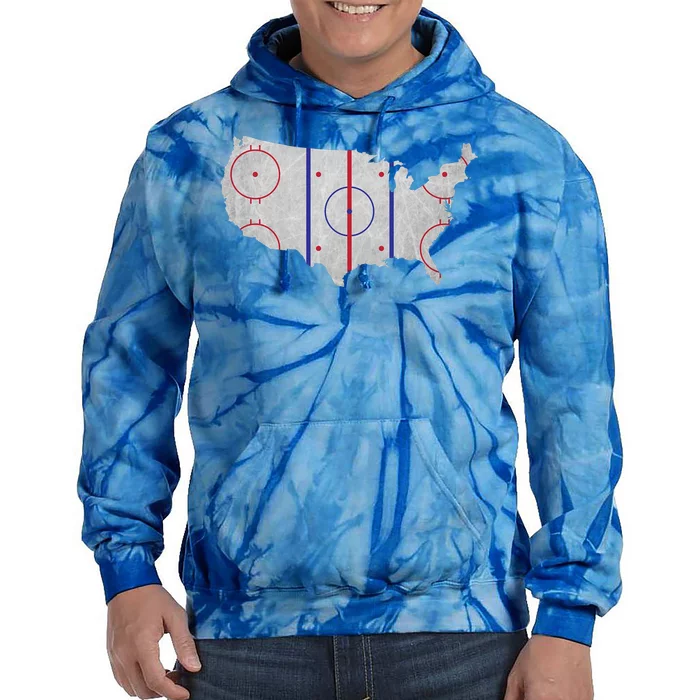 Hockey USA Map Tie Dye Hoodie